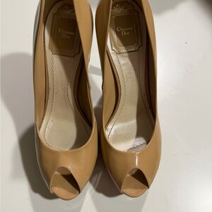 Dior Beige Peep Toe Heels